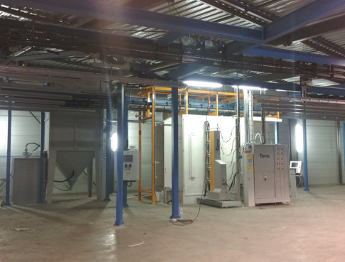 Installation de poudrage motorisée avec convoyeur double voies à Toulouse (31)