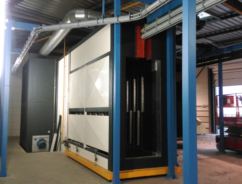 Installation de poudrage motorisée avec convoyeur double voies à Toulouse (31)